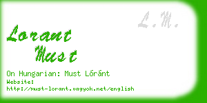 lorant must business card